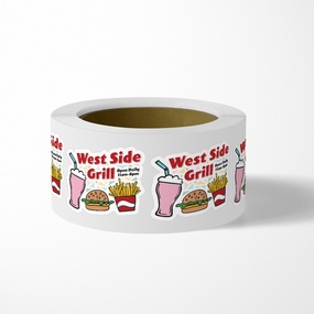 Diner Restaurant Die Cut Roll Labels