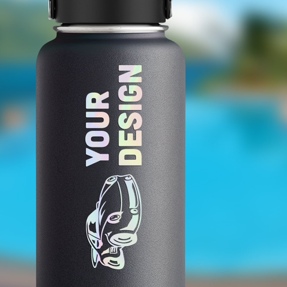 Custom Holographic Transfer Sticker on Water Bottle