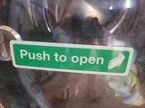 Crystal's review of Push To Open Sign Sticker