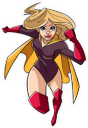 Female Superhero Running Fast Sticker