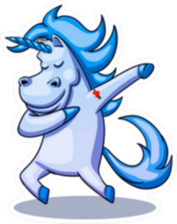 Dabbing Unicorn Meme Sticker