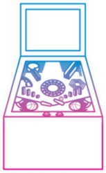 Retro Arcade Pinball Game Line Sticker