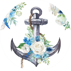 Watercolor Nautical Anchor Design Sticker