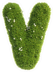 Grass Font Letter V Sticker