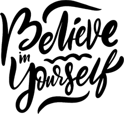 Believe In Yourself Hand Lettering Sticker