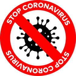 Stop Coronavirus Red Prohibit Sticker