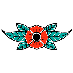 Traditional Tattoo Flower Sticker