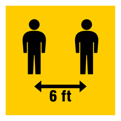 6 Feet Apart Icon Sticker