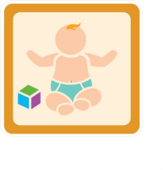 Cute Baby with Blocks Sticker