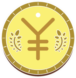 Illustrated Japanese Yen Sticker