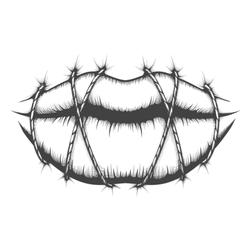 Stitched Lips Drawn In Tattoo Style Sticker