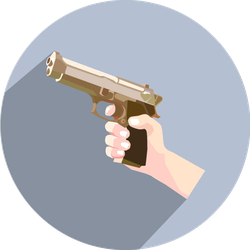 Hand With A Gun Circle Sticker