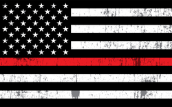 Grunge Fire Department Thin Red Line USA Flag
