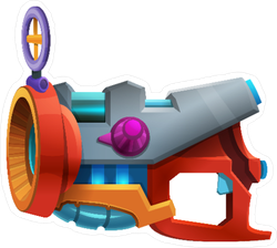 Cartoon Retro Space Laser Bomb Weapon Sticker