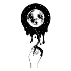 Abstract Fantasy Moon And Human Hand Sticker
