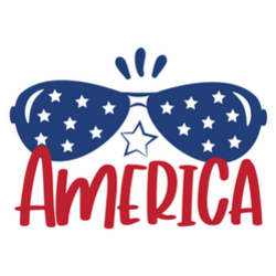 America Text Sunglasses Sticker