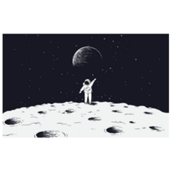 Astronaut Standing On Moon Sticker