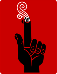 Smoking Finger Gun Sticker