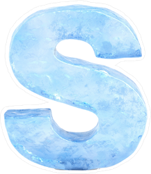 Ice Font Letter S Sticker