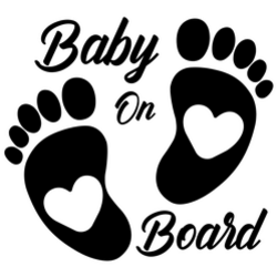 Baby On Board Beautiful Footprints Sticker