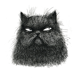 Black Cat Illustration On White Background Sticker