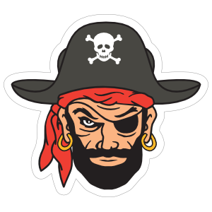 Blackbeard Pirate Mascot Sticker