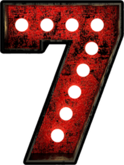 Broadway Style Light Bulb Font Number 7 Sticker