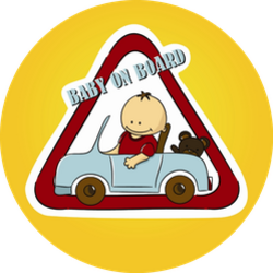 Cartoon Baby On Board Sign Sticker