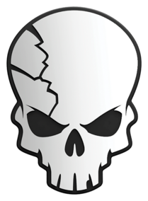 Cracked Skull 3D Chrome Plated Sticker