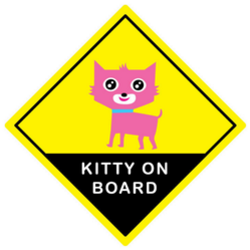 Cute Kitten On Board Sign Sticker