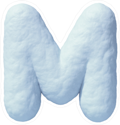 Snow Font Letter M Sticker