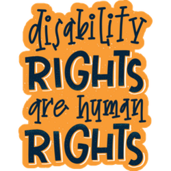 Disability Right Are Human Rights Typography Sticker