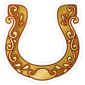 Engraved Horseshoe Cowboy Sticker