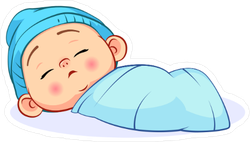 Newborn Sleeping Baby Boy Sticker