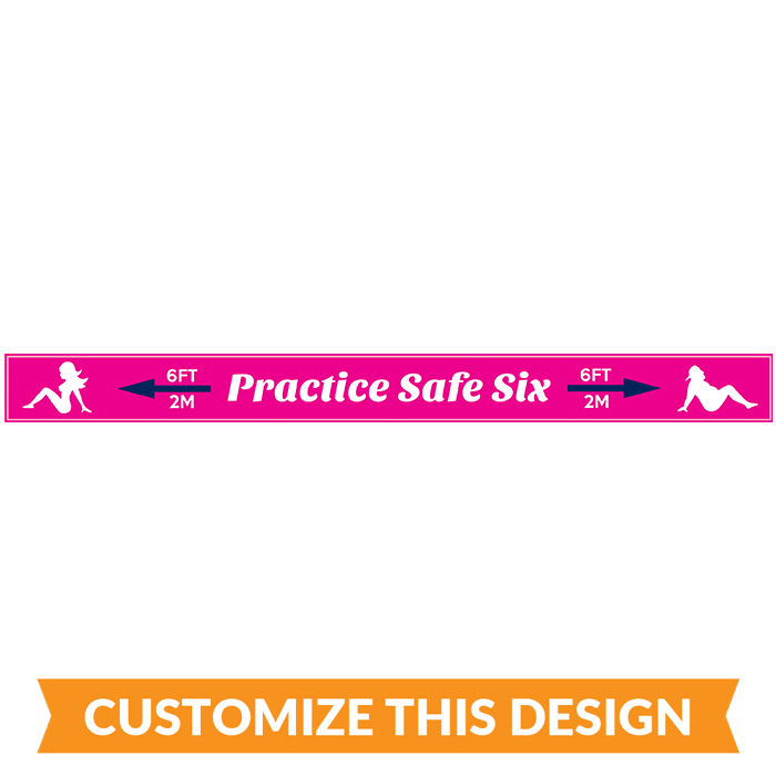 Funny "Practice Safe Six" Line Floor Stickers