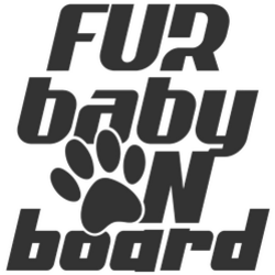 Fur Baby On Board Bold Lettering Sticker