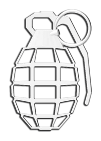 Grenade 3D Chrome Plated Sticker