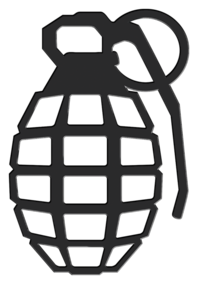 Grenade 3D Matte Black Sticker