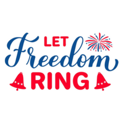 Let Freedom Ring Fourth Of July Lettering Sticker