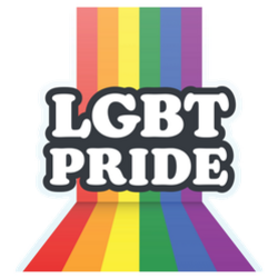 Lgbt Pride Lettering On Rainbow Sticker