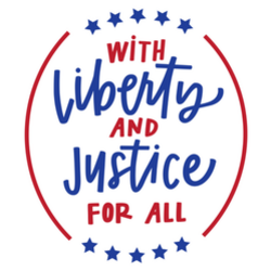 Liberty And Justice For All Patriotic Lettering Sticker