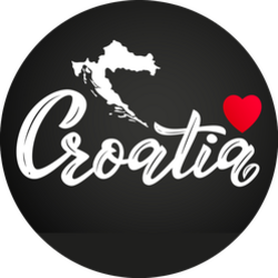 Modern Calligraphy Croatia Heart Sticker