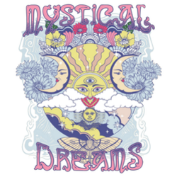 Mystical Dreams Retro Moon Sticker
