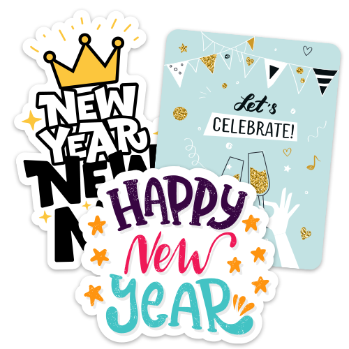 New Years Celebration Stickers