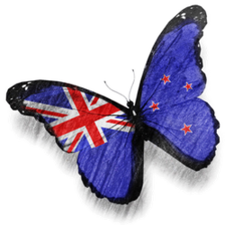 New Zealand Flag Butterfly Sticker