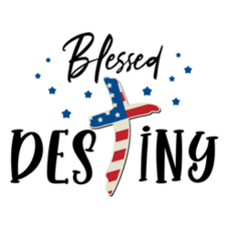 Patriotic "Blessed Destiny" Lettering Sticker