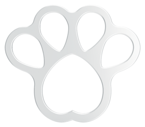 Paw Print 3D Chrome Plated Sticker