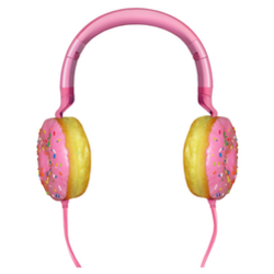 Pink Donut Headphones Sticker