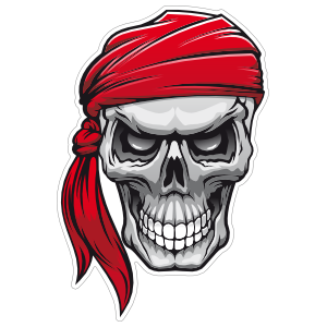 Pirate Mate Skull with Bandana Sticker