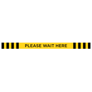 Please Wait Here Line Floor Sticker